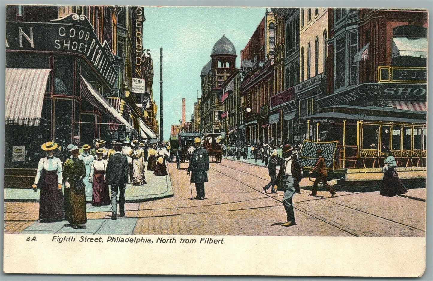 PHILADELPHIA PA EIGHTH STREET ANTIQUE POSTCARD