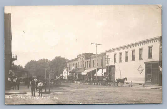 STRAWBERRY POINT IA ANTIQUE REAL PHOTO POSTCARD RPPC