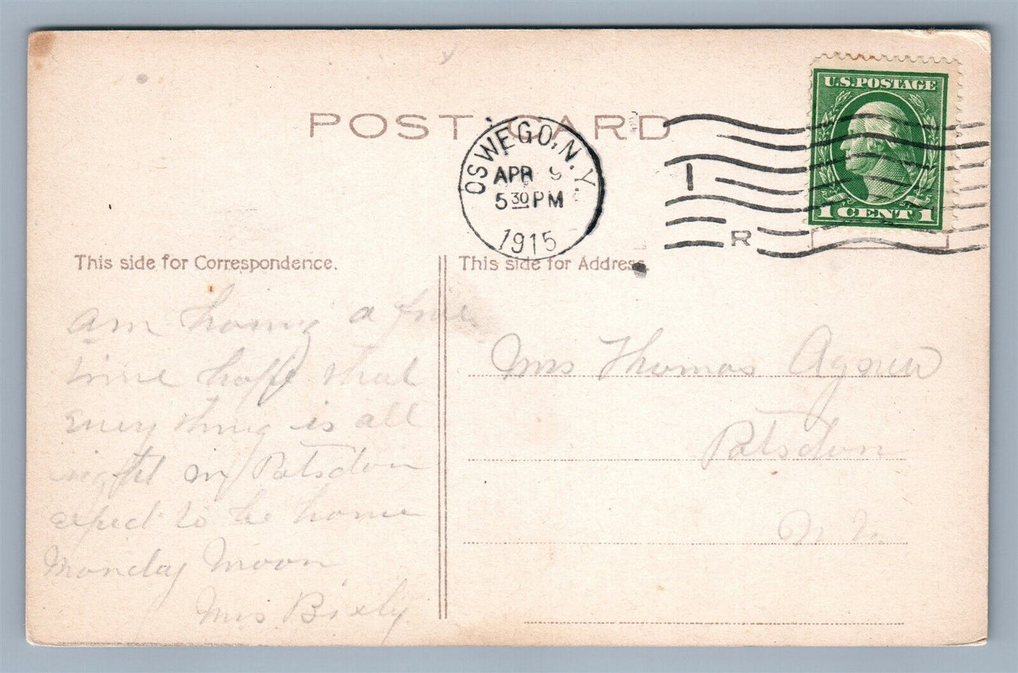 OSWEGO NY RAILROAD STATION ANTIQUE POSTCARD railway train depot