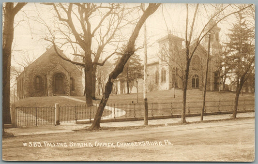 CHAMBERSBURG PA FALLING SPRING CHURCH ANTIQUE REAL PHOTO POSTCARD RPPC