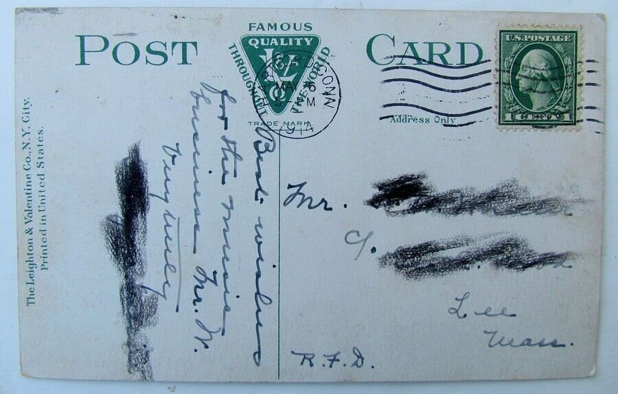 VINTAGE 1914 POSTCARD RAILWAY STATION HARTFORD CONNECTICUT railway railroad