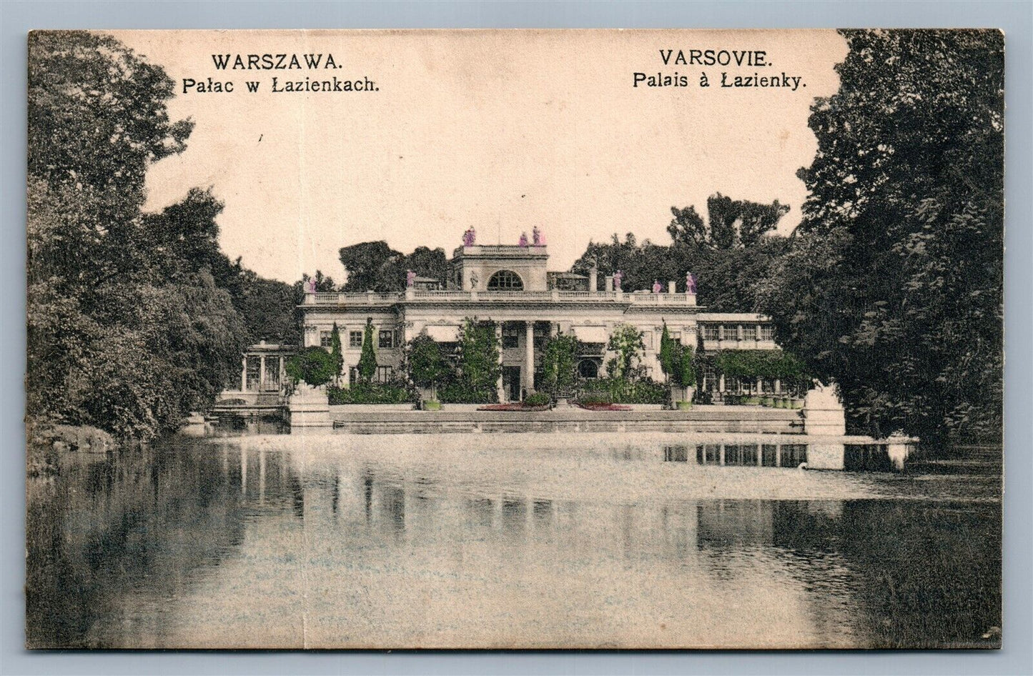 WARSZAWA POLAND PALAC W LAZIENKACH ANTIQUE POSTCARD