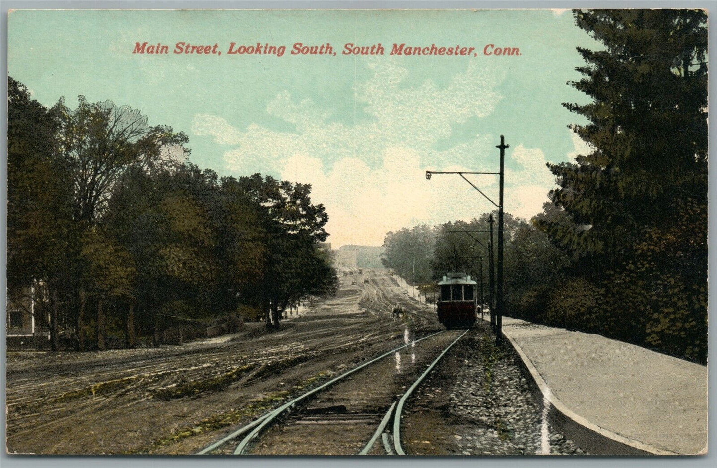 SOUTH MANCHESTER CT MAIN STREET ANTIQUE POSTCARD