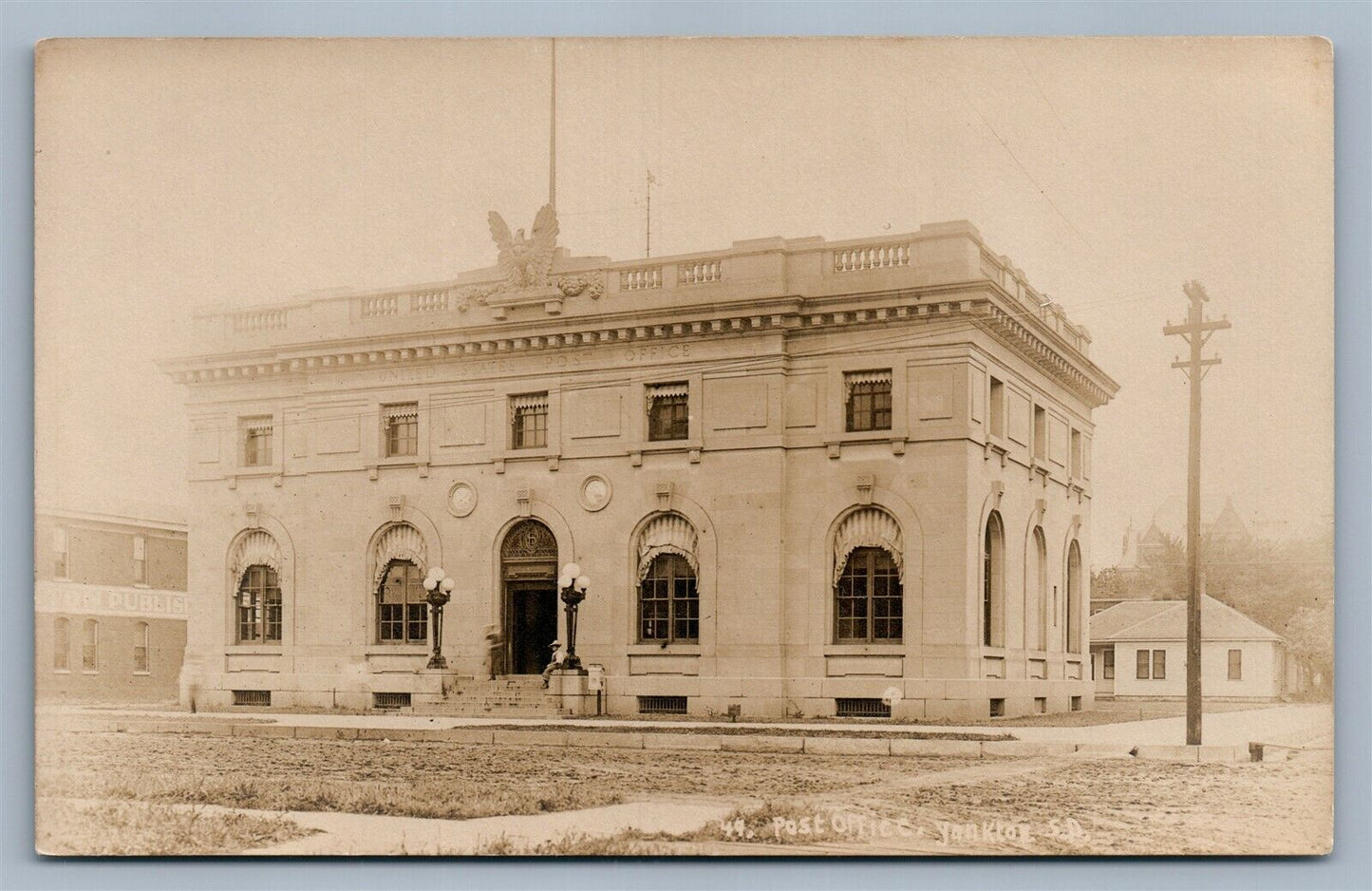 YANKTON SD POST OFFICE ANTIQUE REAL PHOTO POSTCARD RPPC