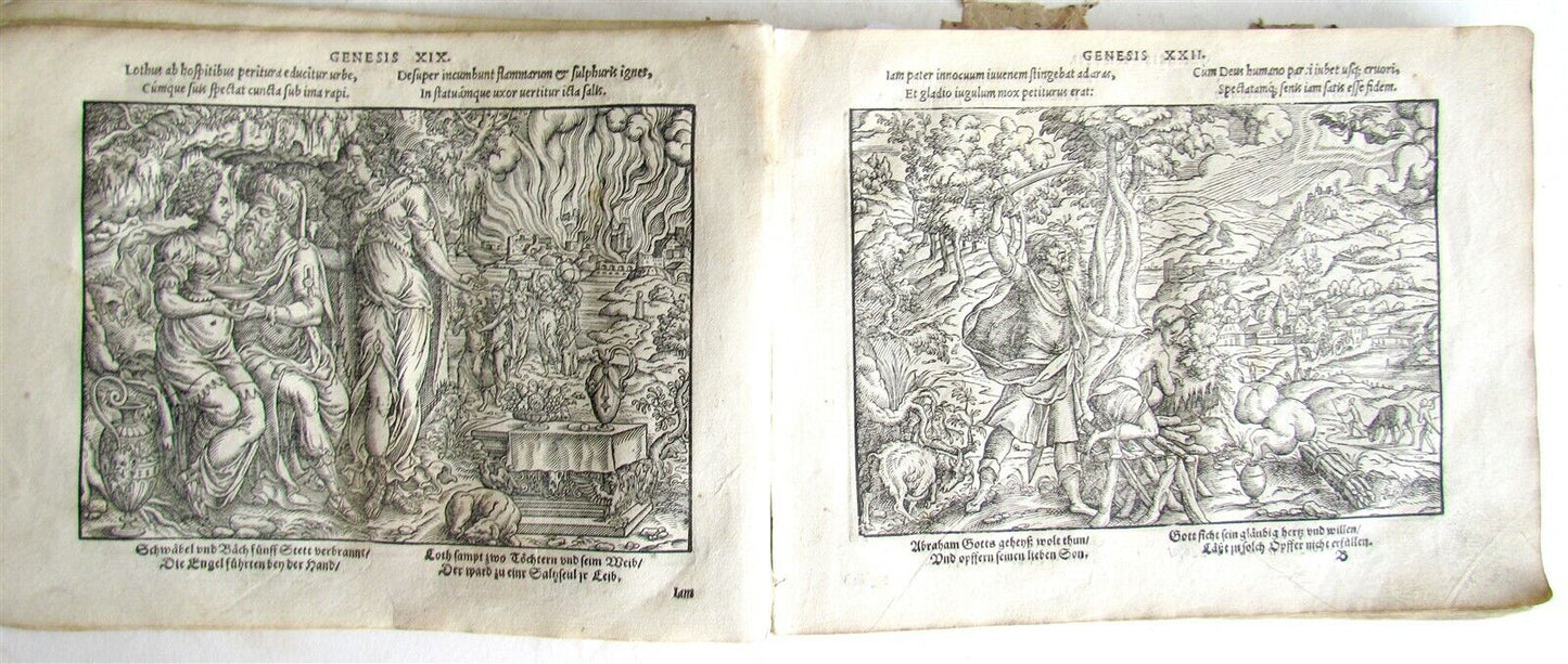 1564 BIBLE FIGURES antique RARE ILLUSTRATED 124 WOODCUTS JOST AMMAN 1st EDITION