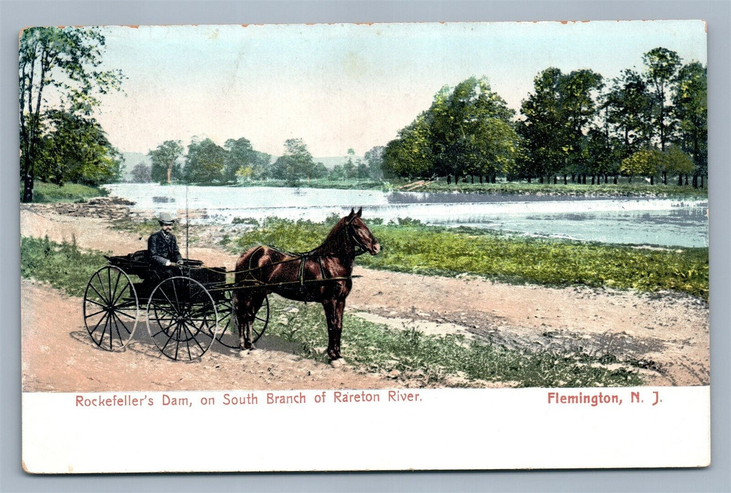 FLEMINGTON NJ ROCKEFELLER'S DAM ANTIQUE POSTCARD