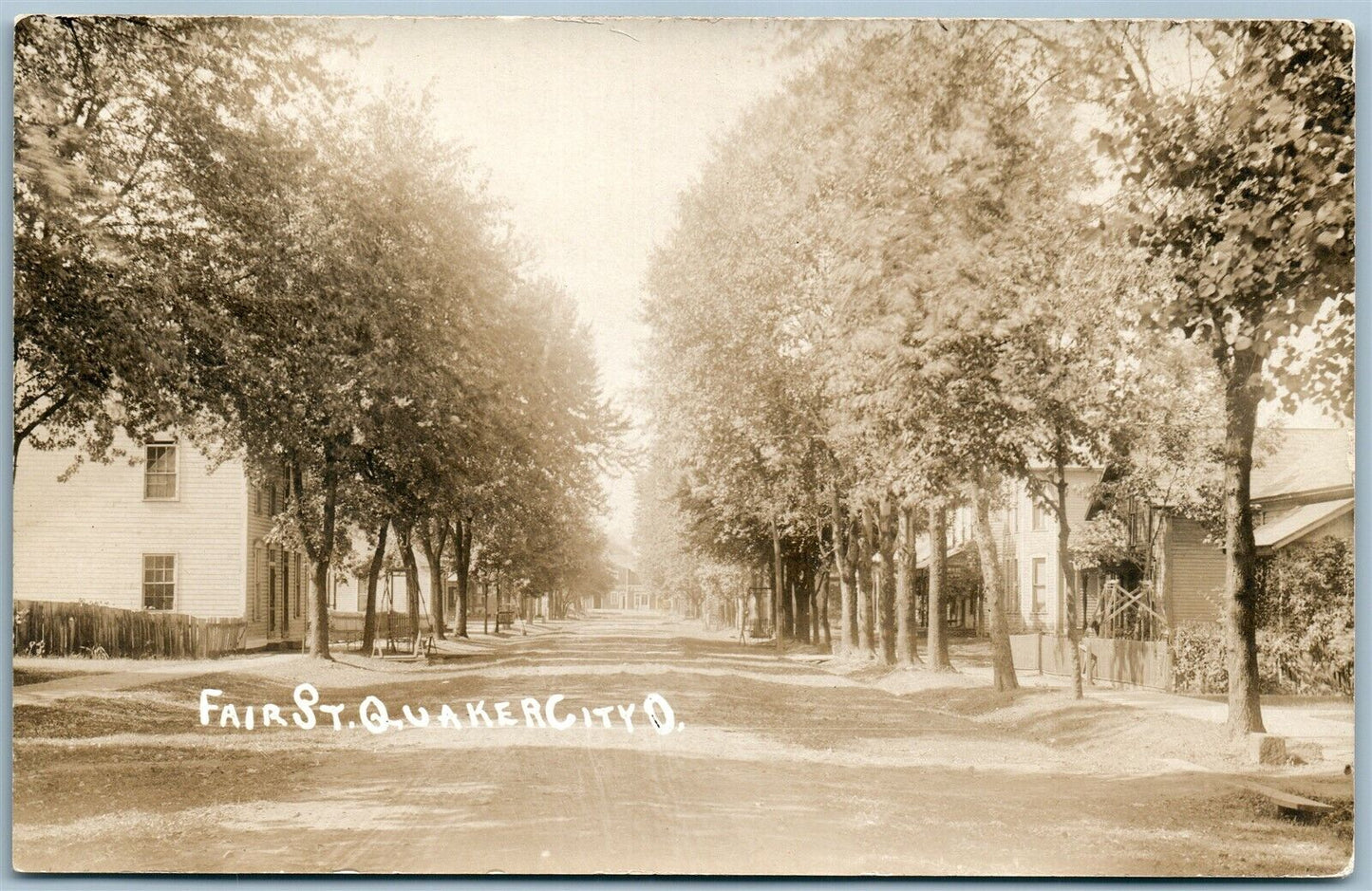 QUAKER CITY OH FAIR STREET ANTIQUE REAL PHOTO POSTCARD RPPC