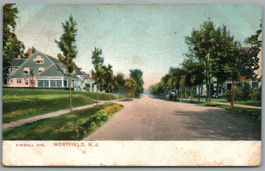 WESTFIELD NJ KIMBALL AVENUE ANTIQUE POSTCARD