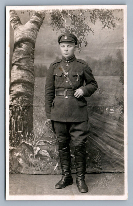 ESTONIAN MILITARY OFFICER VINTAGE REAL PHOTO POSTCARD RPPC