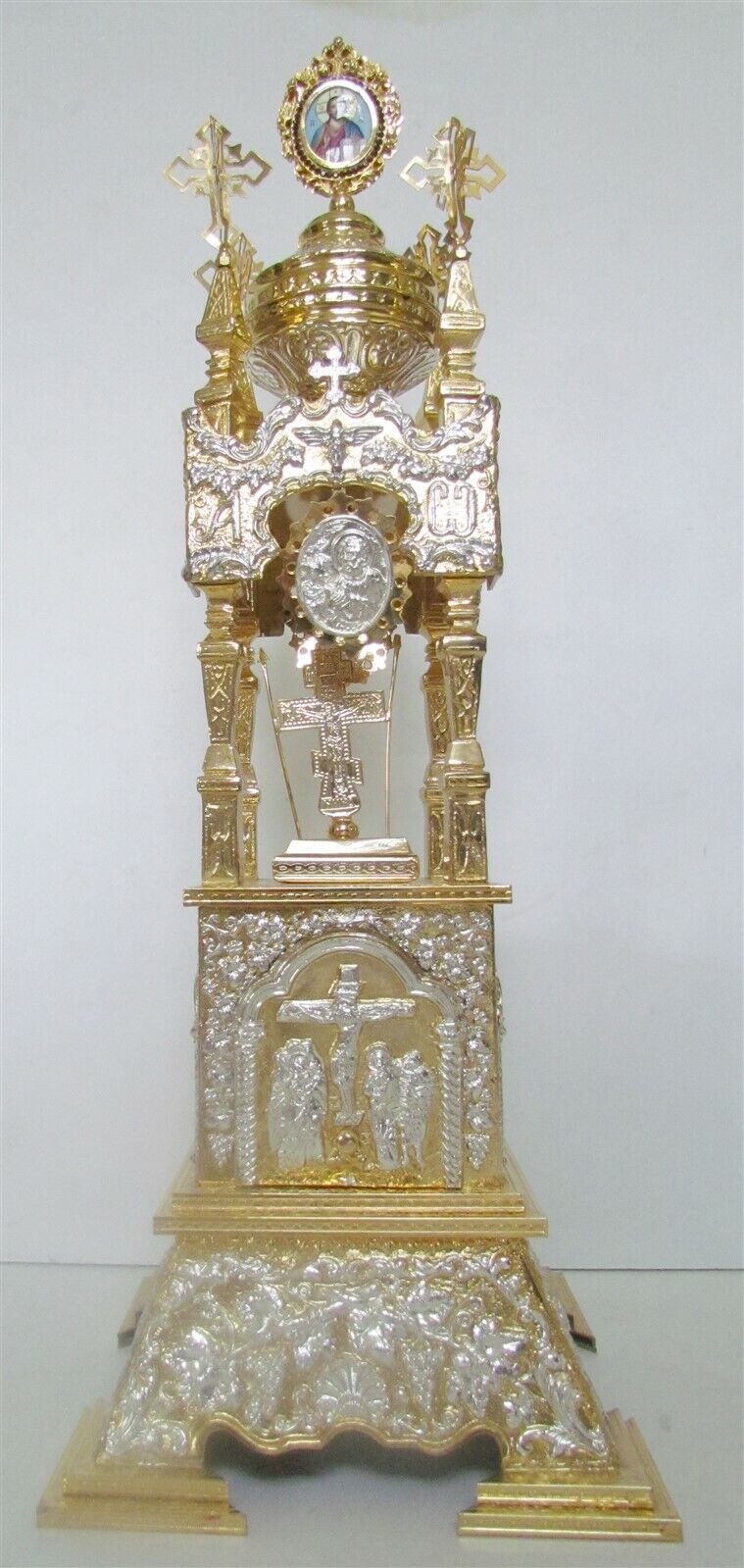 GREEK RUSSIAN ORTHODOX CHURCH LARGE RELIQUARY centerpiece