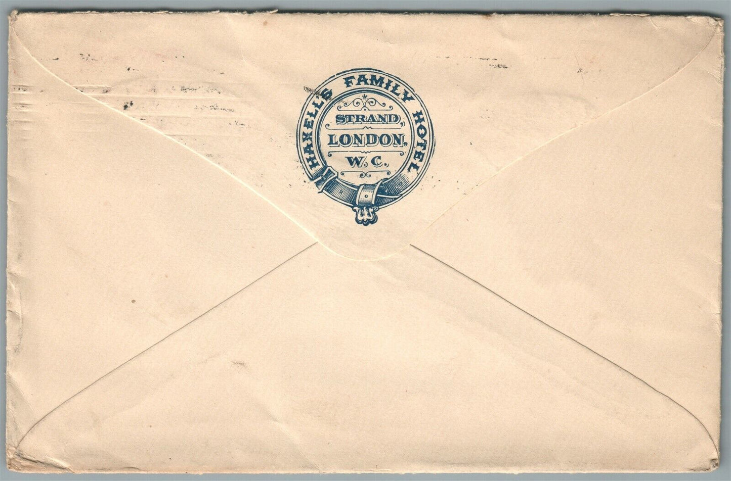 LONDON UK to PHILADELPHIA USA ANTIQUE COVER w/ STAMP HAXELL'S FAMILY HOTEL