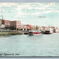 EVANSVILLE IND RIVER FRONT 1907 ANTIQUE POSTCARD