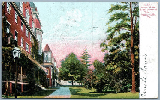 MILLERSVILLE PA STATE NORMAL SCHOOL 1907 UNDIVIDED ANTIQUE POSTCARD