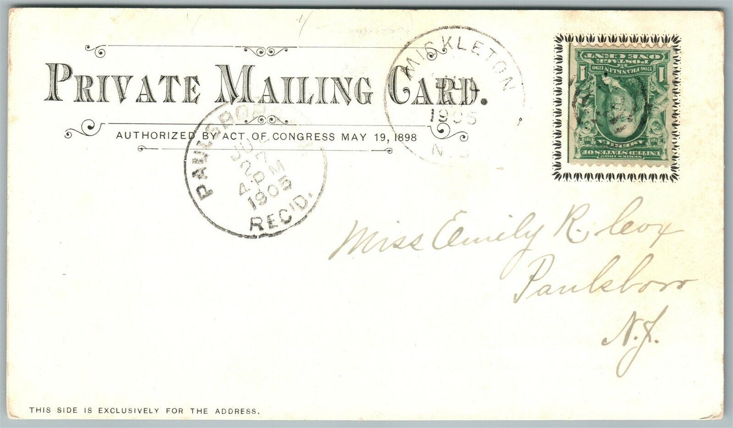 GLOUCESTER CO. MICKLETON FRIENDS MEETING HOUSE 1905 ANTIQUE PRIVATE POSTCARD