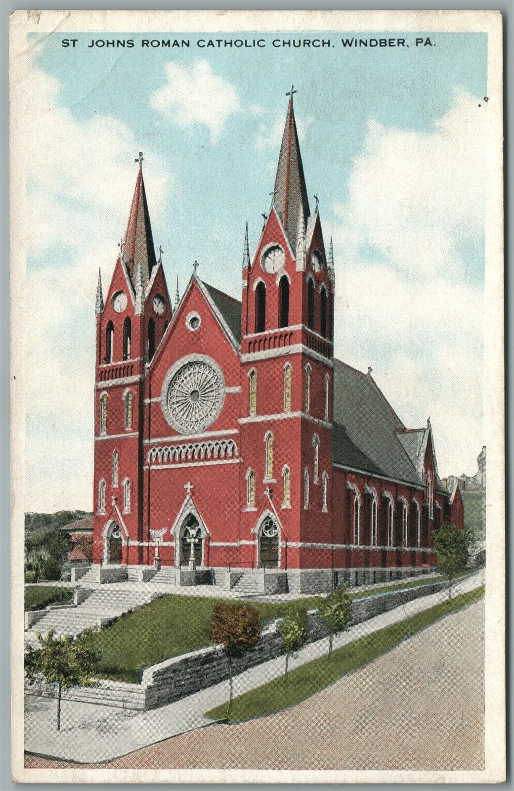 WINDBER PA ST.JOHNS ROMAN CATHOLIC CHURCH ANTIQUE POSTCARD