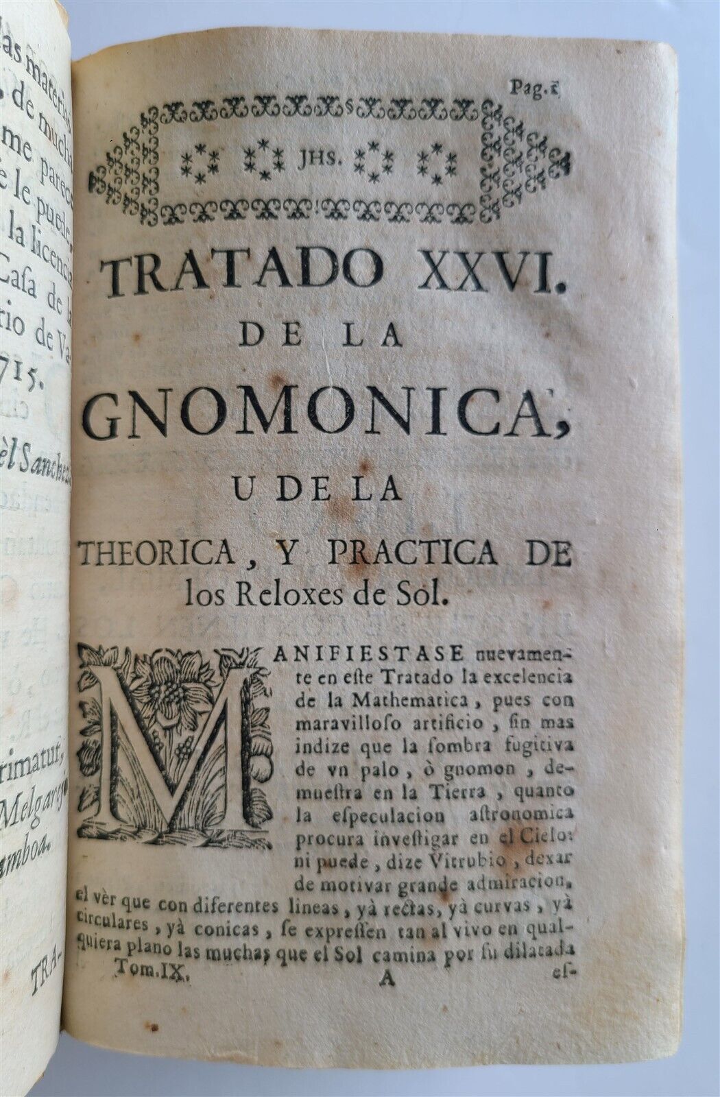 1727 MATHEMATICS in SPANISH Compendio mathematico antique ASTROLOGIA GNOMONICA