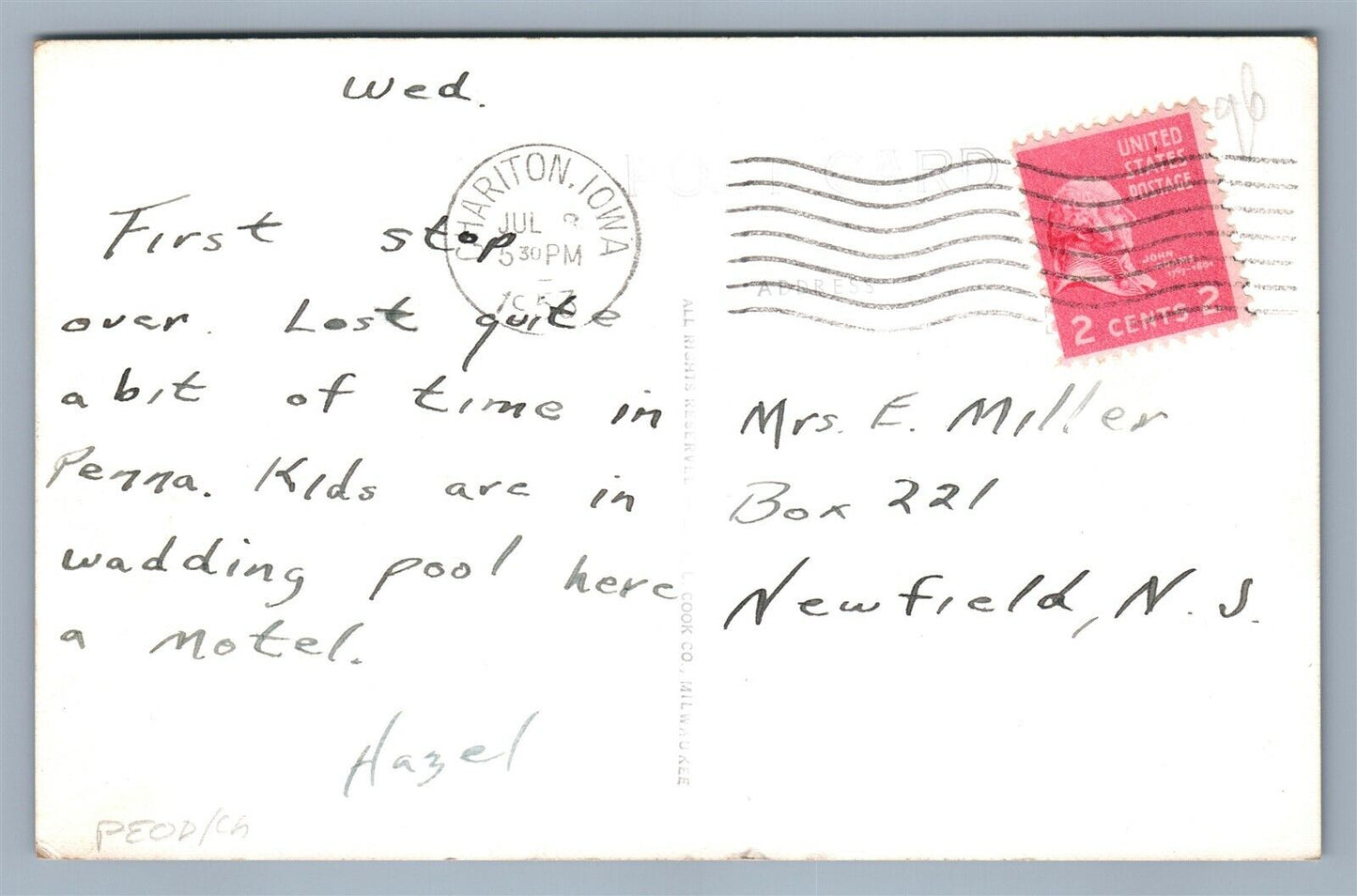 CHARITON IA BAPTIST CHURCH VINTAGE REAL PHOTO POSTCARD RPPC