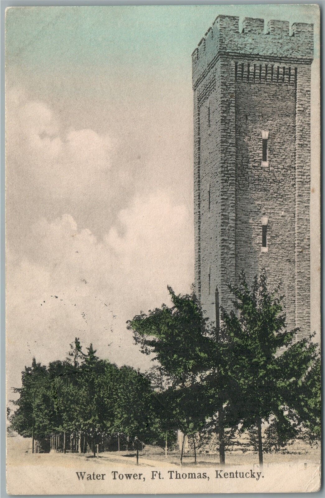 FT.THOMAS KY WATER TOWER ANTIQUE POSTCARD