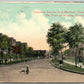 VANDERGRIFT PA COLUMBIA AVENUE FROM SHERMAN ANTIQUE POSTCARD w/ CORK CANCEL