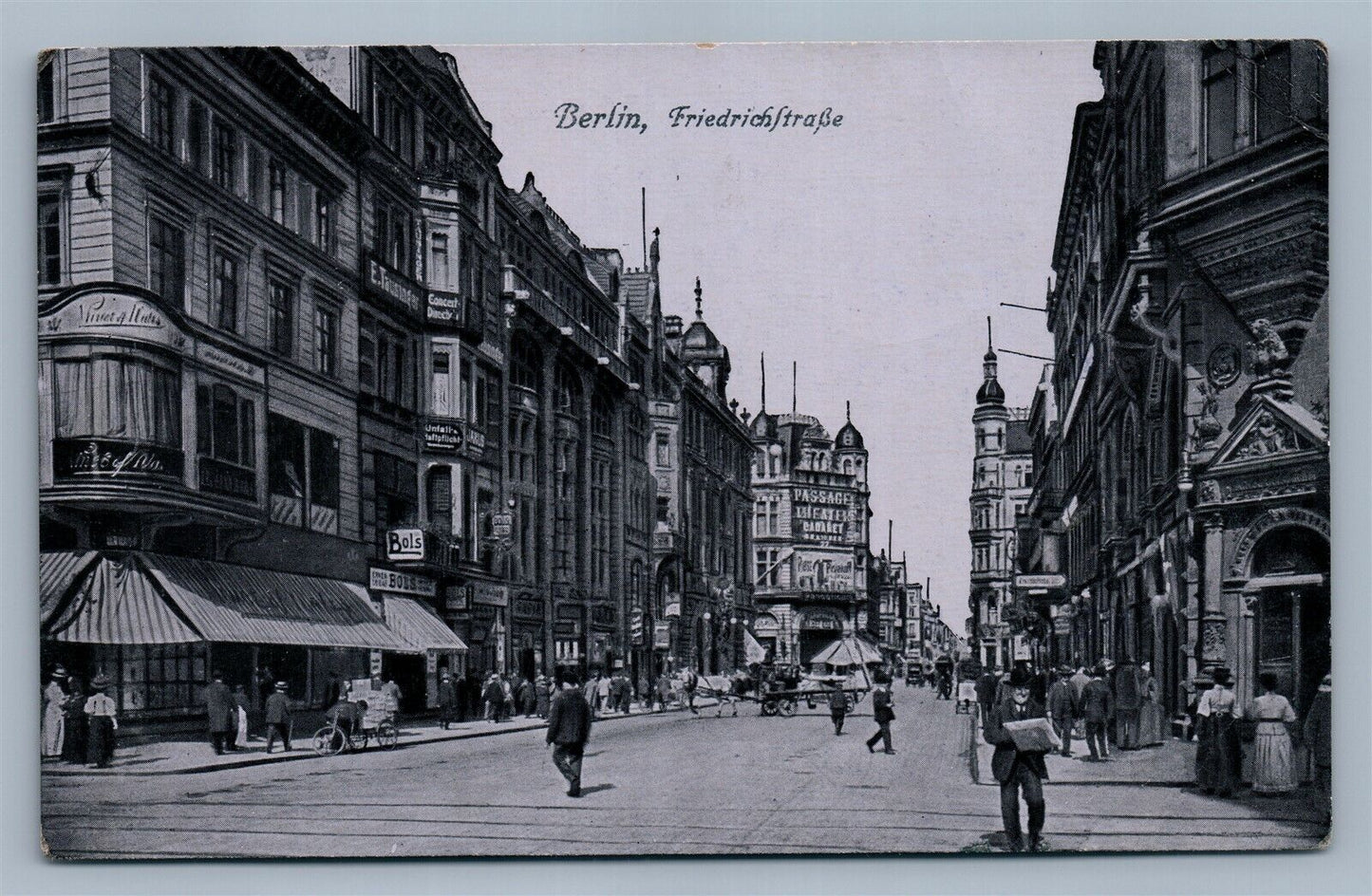 BERLIN GERMANY FRIEDRICHSTRASSE 1922 ANTIQUE POSTCARD