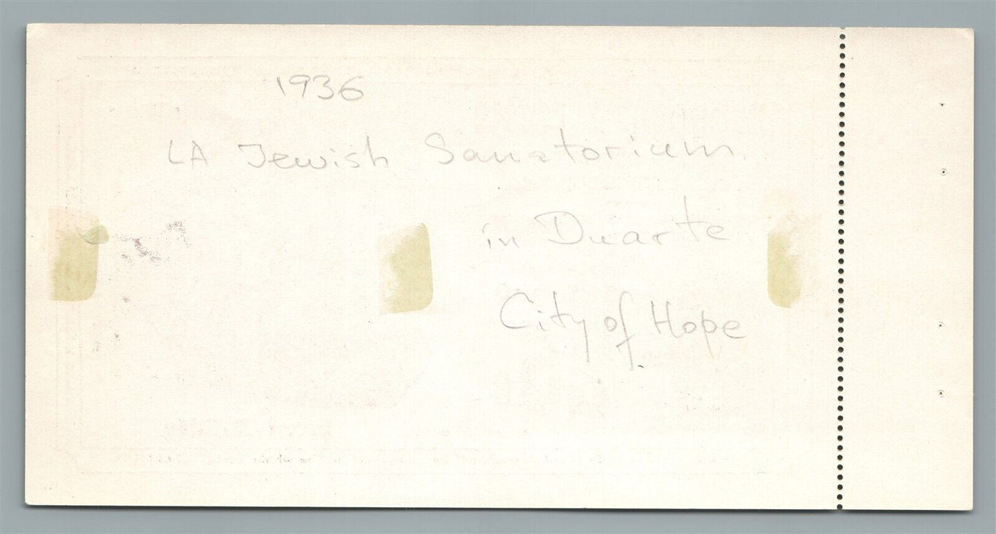 1936 JEWISH SANATORIUM LOS ANGELES DUARTE CITY OF HOPE TICKET Judaica vintage