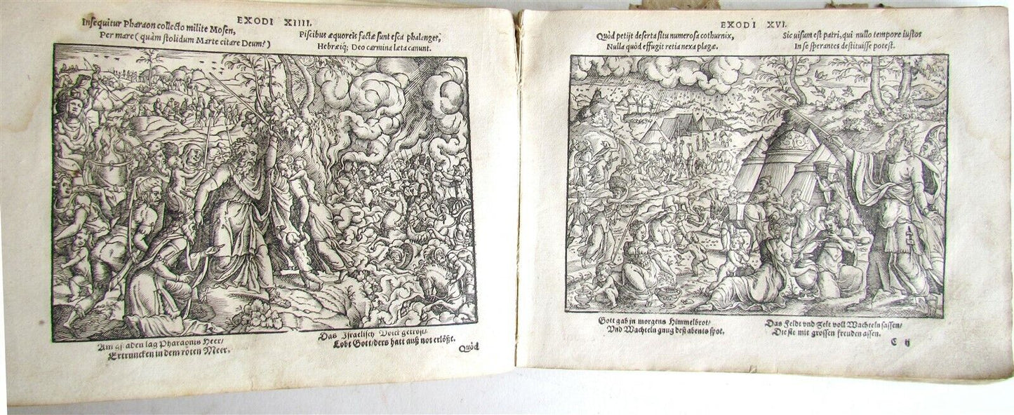 1564 BIBLE FIGURES antique RARE ILLUSTRATED 124 WOODCUTS JOST AMMAN 1st EDITION