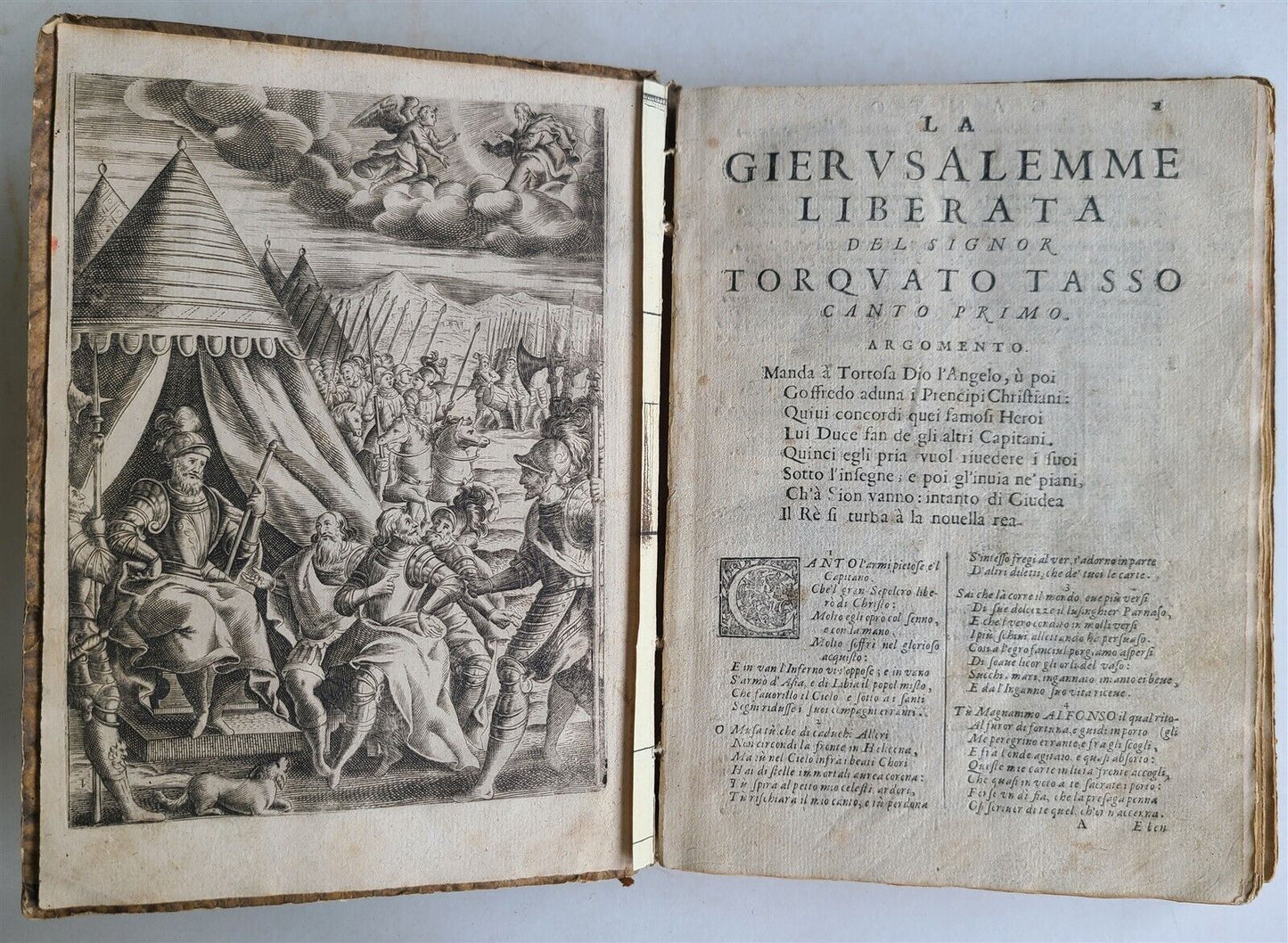 1665 LA JERUSALEMME LIBERATA di TORQUATO TASSO FULLY ILLUSTRATED antique