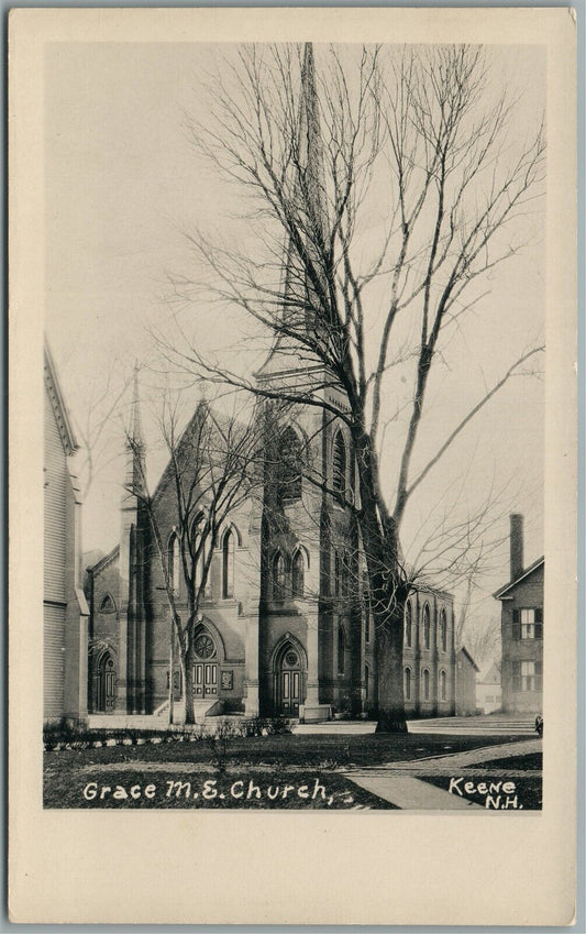 KEENE NH GRACE ME CHURCH ANTIQUE REAL PHOTO POSTCARD RPPC