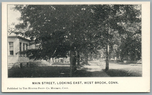 WEST BROOK CT MAIN STREET LOOKING EAST ANTIQUE POSTCARD