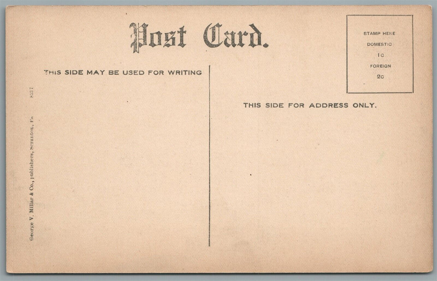 MOUNTAINHOME PA ANTIQUE POSTCARD