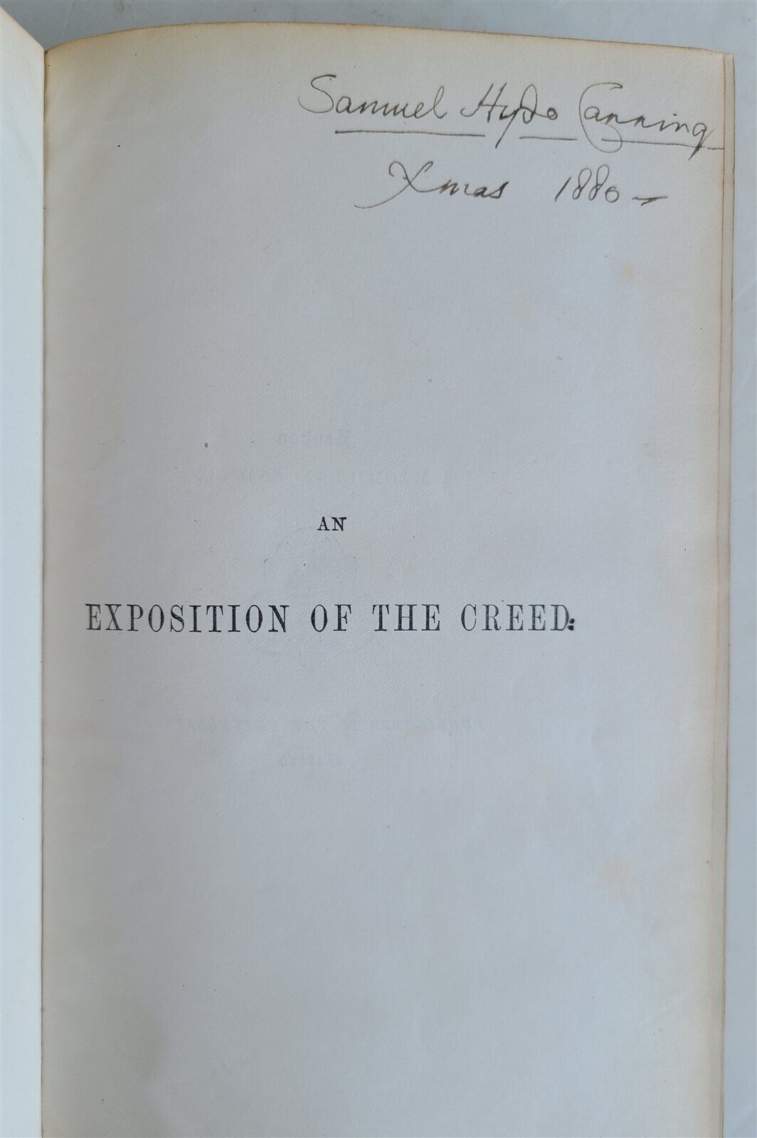 1877 Exposition of the Creed antique DECORATIVE LEATHER BINDING