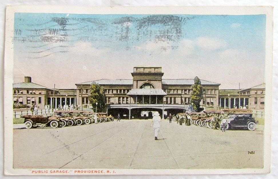 PUBLIC GARAGE PROVIDENCE R.I. 1915 ANTIQUE POSTCARD