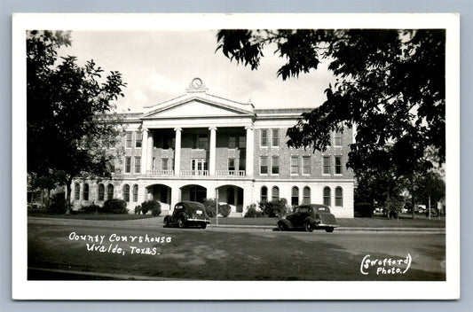 UVALDE TX COUNTY COURT HOUSE VINTAGE REAL PHOTO POSTCARD RPPC