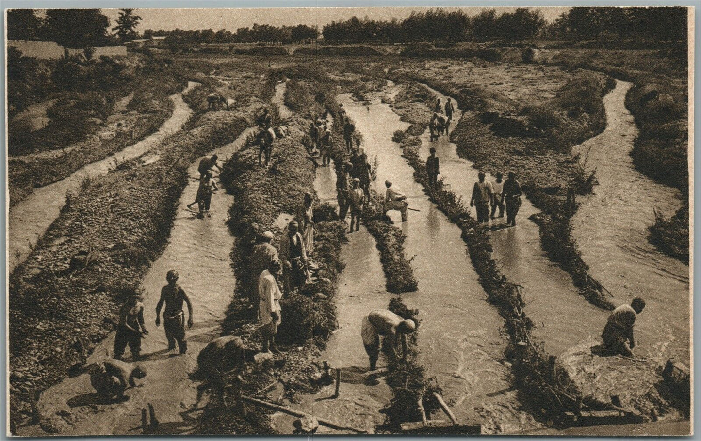 UZBEKISTAN WATER DISTRIBUTION VINTAGE RUSSIAN POSTCARD