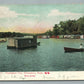 SHREWSBURY RIVER NJ HOUSEBOAT CITY ANTIQUE POSTCARD