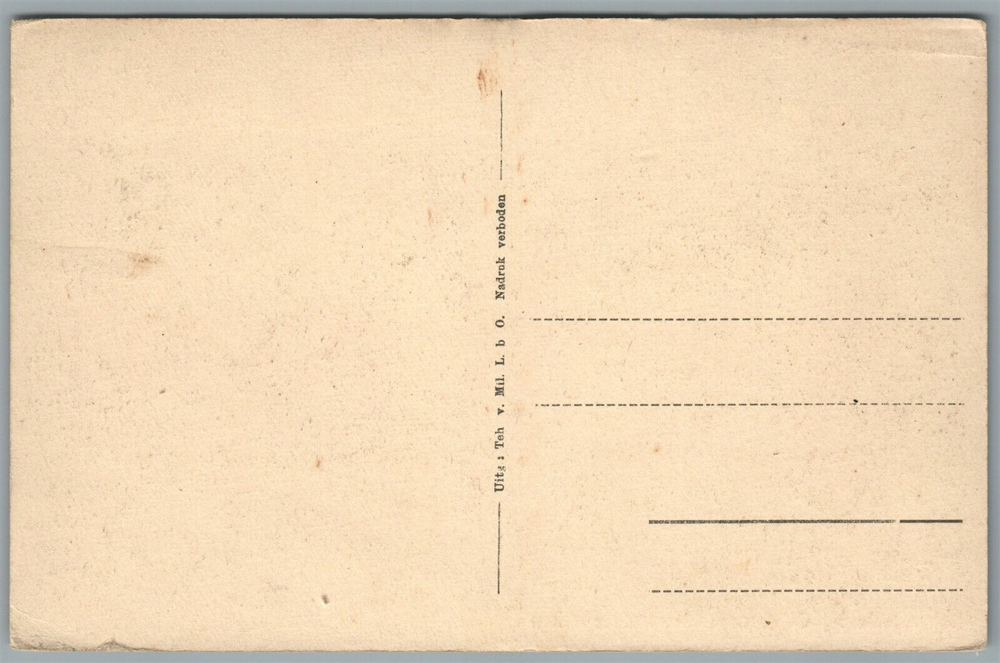 NETHERLANDS ARTILLERY WWI ERA MILITARY ANTIQUE POSTCARD