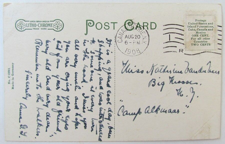 ANTIQUE 1908 POSTCARD - ST.MARK'S LUTHERAN CHURCH CANAJOHARIE N.Y.