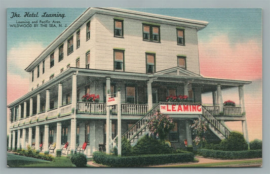 WILDWOOD ON THE SEA HOTEL LEAMING VINTAGE POSTCARD