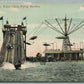 ENGLAND SOUTHPORT HELTER-SKELTER WATER CHUTE FLYING MACHINE ANTIQUE POSTCARD