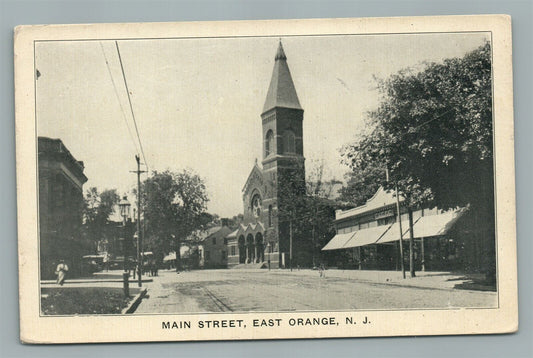 EAST ORANGE NJ MAIN STREET 1910 ANTIQUE POSTCARD