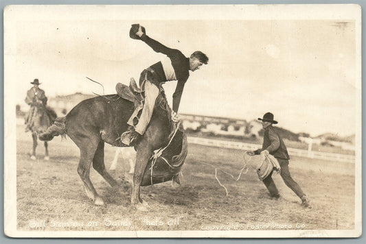 BILL STANTON ON SANDY cowboy ANTIQUE REAL PHOTO POSTCARD RPPC