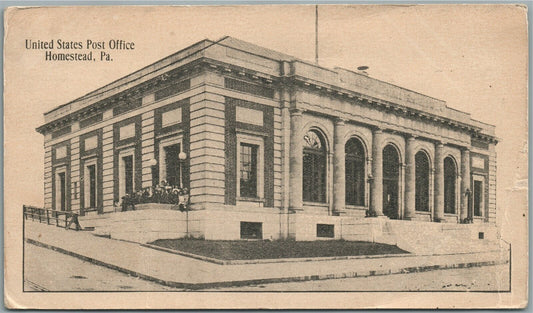 HOMESTEAD PA POST OFFICE ANTIQUE POSTCARD