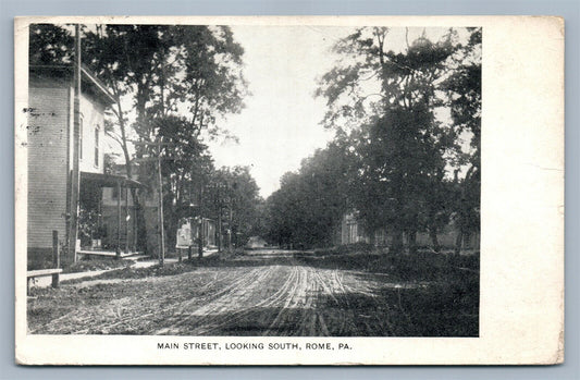 ROME PA MAIN STREET ANTIQUE POSTCARD