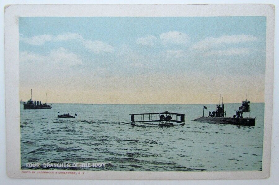 VINTAGE POSTCARD FOUR BRANCHES OF THE NAVY