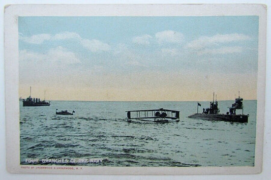 VINTAGE POSTCARD FOUR BRANCHES OF THE NAVY