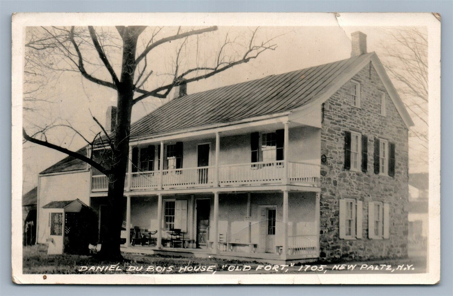 NEW PALTZ NY DANIEL DU BOIS HOUSE OLD FORT VINTAGE REAL PHOTO POSTCARD RPPC