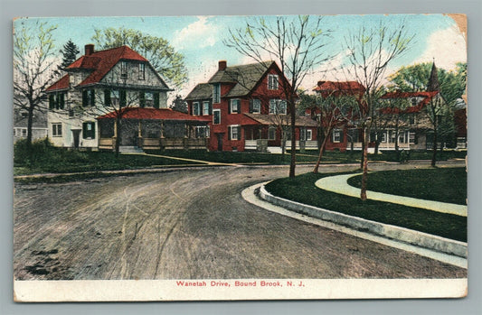 BOUND BROOK NJ WANETAH DRIVE ANTIQUE POSTCARD