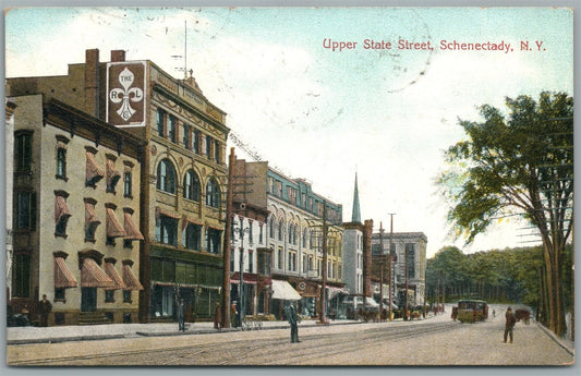 SCHENECTADY NY UPPER STATE STREET ANTIQUE POSTCARD