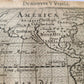 1609 AMERICA ANTIQUE MAP small size: 3 1/2 by 4 3/4" ORIGINAL