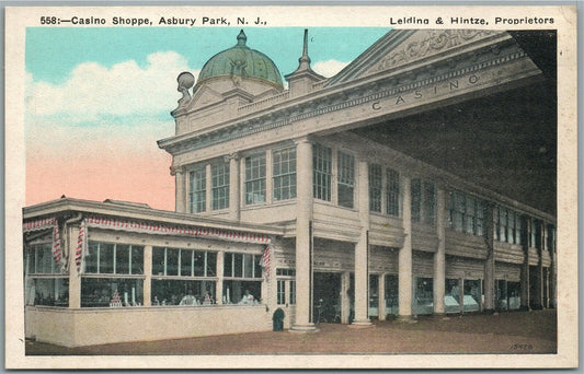 ASBURY PARK NJ CASINO SHOPPE CANDY ADVERTISING ANTIQUE POSTCARD